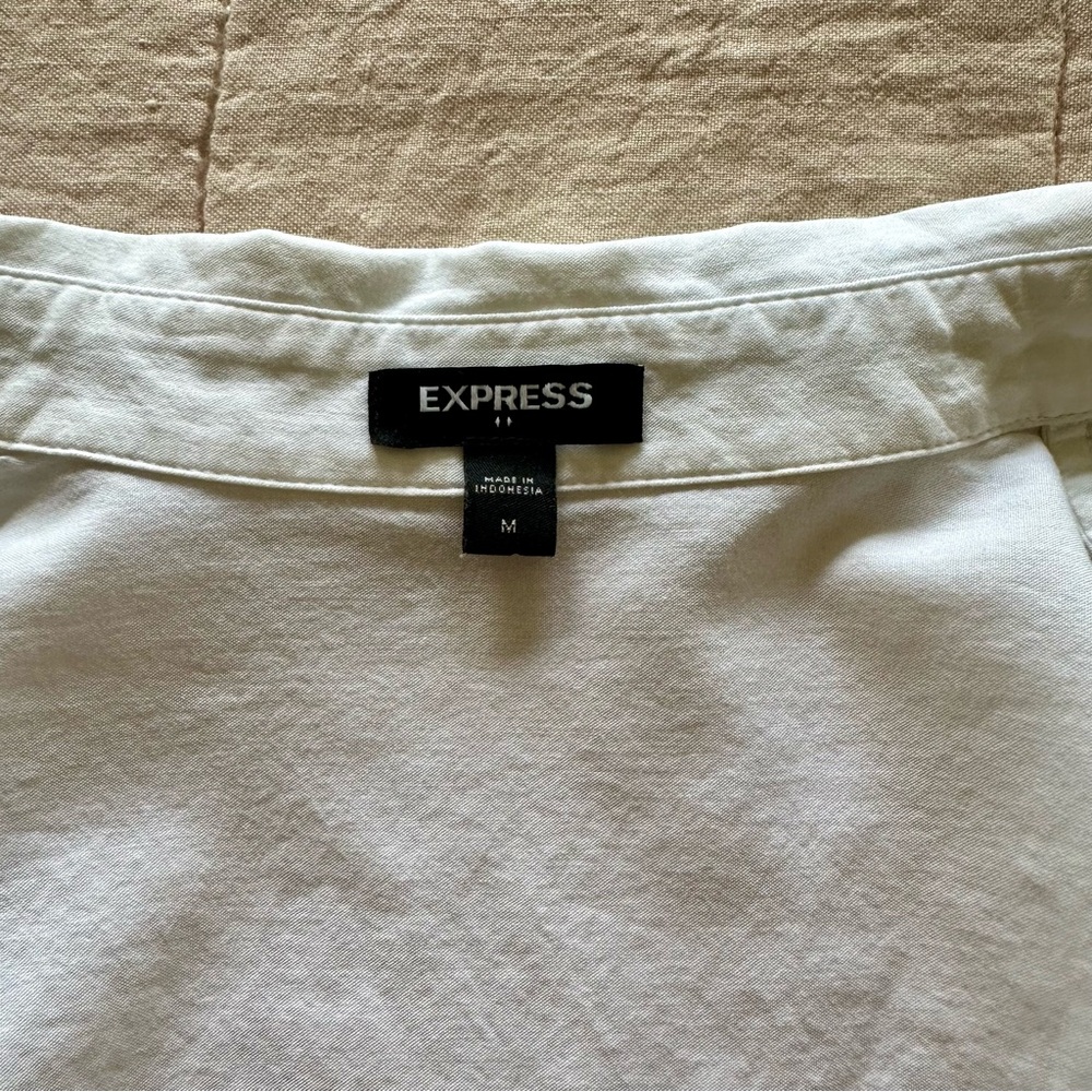 Express Button-Down Puff-Sleeve Blouse - image 7